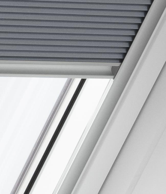 VELUX blackout energy pleated blind, aluminum side rails